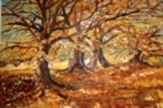 Painting titled "Outono" by Isabel Alfarrobinha, Original Artwork