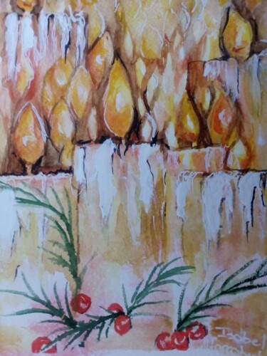 Pintura intitulada "Velas" por Isabel Alfarrobinha, Obras de arte originais, Aquarela