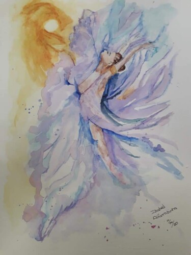 Painting titled "O amanhã" by Isabel Alfarrobinha, Original Artwork, Watercolor