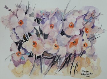 Painting titled "Flores campestres" by Isabel Alfarrobinha, Original Artwork, Watercolor