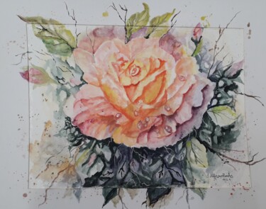 Peinture intitulée "Rosa" par Isabel Alfarrobinha, Œuvre d'art originale, Aquarelle