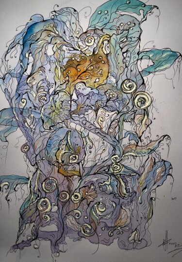 Painting titled "Flowers for an Angel" by Isabel Ferrer, Original Artwork, Watercolor