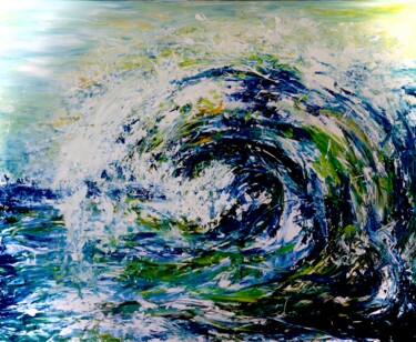 Painting titled "The wave" by Isabel Ferrer, Original Artwork, Acrylic