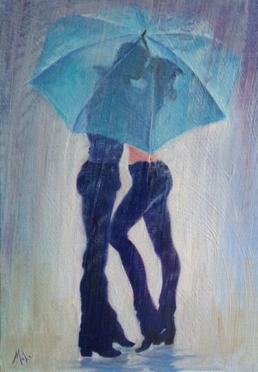 Painting titled "Love Story" by Isabel Mahe, Original Artwork, Oil Mounted on Wood Stretcher frame