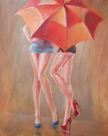 Painting titled "Conversation entre…" by Isabel Mahe, Original Artwork, Oil Mounted on Wood Stretcher frame