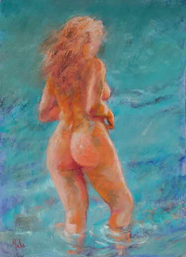 Peinture intitulée "Mer Turquoise" par Isabel Mahe, Œuvre d'art originale, Huile