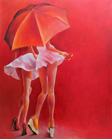 Картина под названием "Summer Girls" - Isabel Mahe, Подлинное произведение искусства, Масло Установлен на Деревянная рама дл…