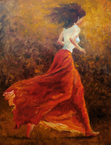 Painting titled "Fugue ( Runaway )" by Isabel Mahe, Original Artwork, Oil Mounted on Wood Stretcher frame