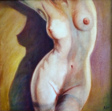 Painting titled "L'ombre pourpre" by Isabel Mahe, Original Artwork, Oil Mounted on Wood Stretcher frame