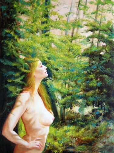 Painting titled "La Sève" by Isabel Mahe, Original Artwork, Oil