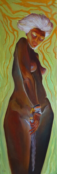Malerei mit dem Titel "La Javanaise" von Isabel Mahe, Original-Kunstwerk, Öl Auf Keilrahmen aus Holz montiert
