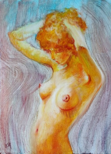 Painting titled "Cheveux blonds / Bl…" by Isabel Mahe, Original Artwork, Oil