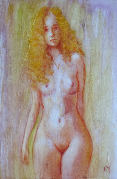 Painting titled "Petit nu, de face" by Isabel Mahe, Original Artwork, Oil