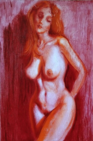 Peinture intitulée "Etude de nu" par Isabel Mahe, Œuvre d'art originale, Huile