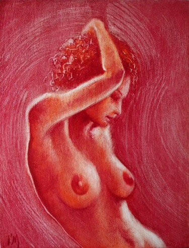 Painting titled "La Panthère rose" by Isabel Mahe, Original Artwork, Oil