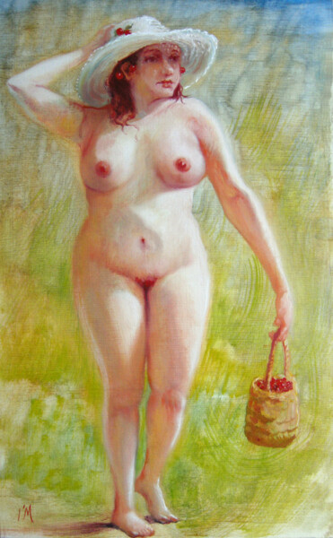 Painting titled "Le Temps des Cerises" by Isabel Mahe, Original Artwork, Oil