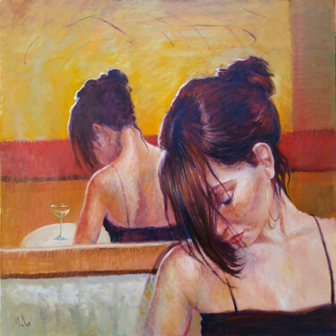 Painting titled "Le petit Vin blanc…" by Isabel Mahe, Original Artwork, Oil Mounted on Wood Stretcher frame