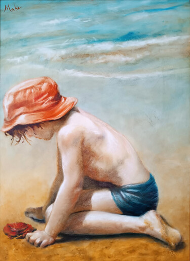 Pittura intitolato "Le Crabe" da Isabel Mahe, Opera d'arte originale, Olio Montato su Cartone