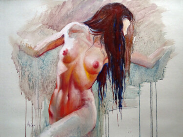 Картина под названием "Une fois seule - On…" - Isabel Mahe, Подлинное произведение искусства, Масло