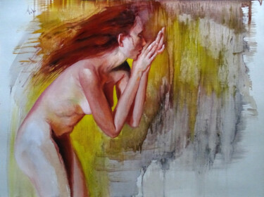 Painting titled "Le Cri de l'écureui…" by Isabel Mahe, Original Artwork, Oil