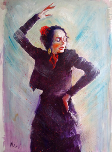 Pintura titulada "Flamenco" por Isabel Mahe, Obra de arte original, Oleo