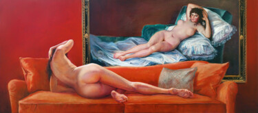 Painting titled "La Maja Desnuda" by Isabel Mahe, Original Artwork, Oil