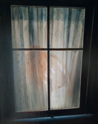 Pintura titulada "La Voisine d'en fac…" por Isabel Mahe, Obra de arte original, Oleo Montado en Bastidor de camilla de madera