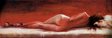 Ζωγραφική με τίτλο "Nocturne" από Isabel Mahe, Αυθεντικά έργα τέχνης, Λάδι Τοποθετήθηκε στο Ξύλινο φορείο σκελετό