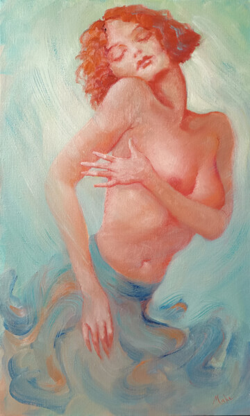 Painting titled "Danseuse aux seins…" by Isabel Mahe, Original Artwork, Oil Mounted on Wood Stretcher frame
