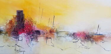 Painting titled "Abstraction marine…" by Isabel Ollange, Original Artwork, Oil