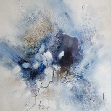 Ζωγραφική με τίτλο "Dream in blue  n°332" από Isabel Ollange, Αυθεντικά έργα τέχνης, Λάδι Τοποθετήθηκε στο Ξύλινο φορείο σκε…