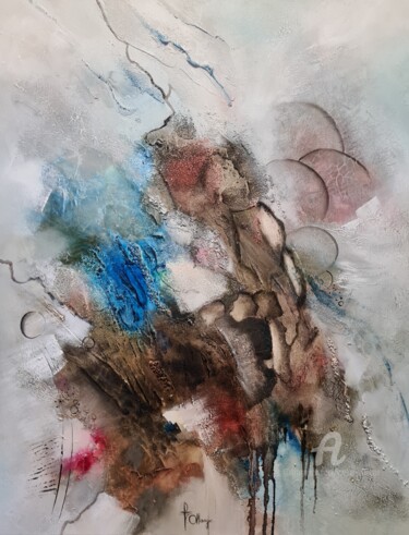 Schilderij getiteld "Sueños Azules N°338" door Isabel Ollange, Origineel Kunstwerk, Olie