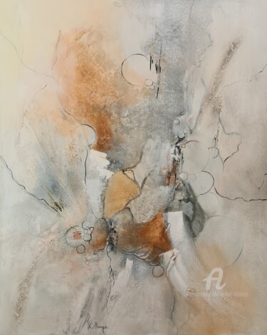 Painting titled ""Bulles de rêves"…" by Isabel Ollange, Original Artwork, Oil Mounted on Wood Stretcher frame