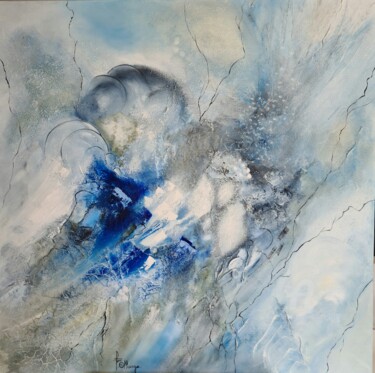 제목이 "La Fleur de l'Océan…"인 미술작품 Isabel Ollange로, 원작, 기름 나무 들것 프레임에 장착됨