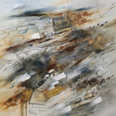 Картина под названием "GEOLOGIC GEOMETRIC…" - Isabel Ollange, Подлинное произведение искусства, Масло Установлен на Деревянн…