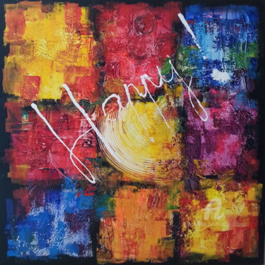 Painting titled "Happy N°218" by Isabel Ollange, Original Artwork, Acrylic