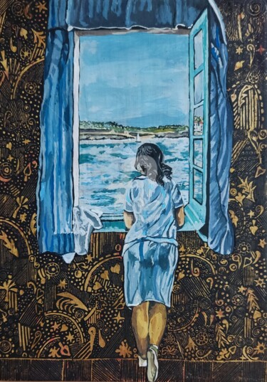 Pintura intitulada "Interpretación Dali" por Isabel Sanz Moreno, Obras de arte originais, Pigmentos