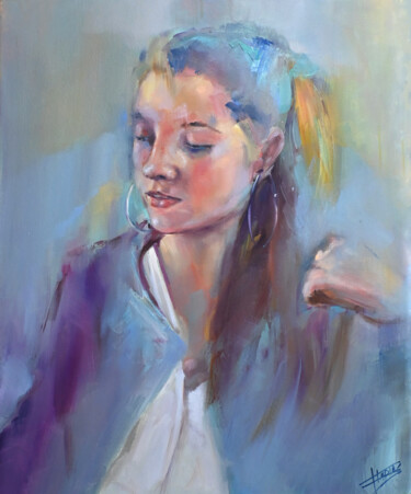 Painting titled "Mi querida Ruth" by Isabel Tapias, Original Artwork, Oil