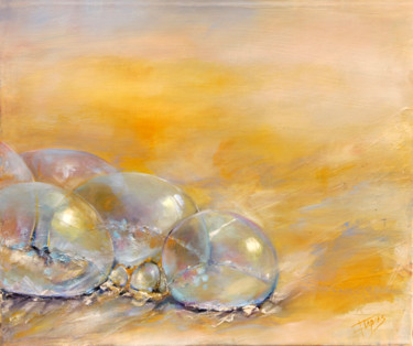 Painting titled "Burbujas" by Isabel Tapias, Original Artwork, Oil
