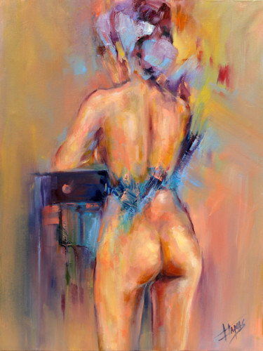 Painting titled "Between drawers" by Isabel Tapias, Original Artwork, Oil