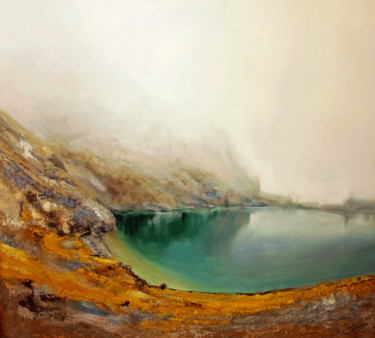 Painting titled "Ingals lake" by Isabel Tapias, Original Artwork, Oil