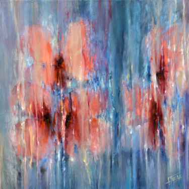 Painting titled "Lluvia tras mi vent…" by Isabel Tapias, Original Artwork, Oil