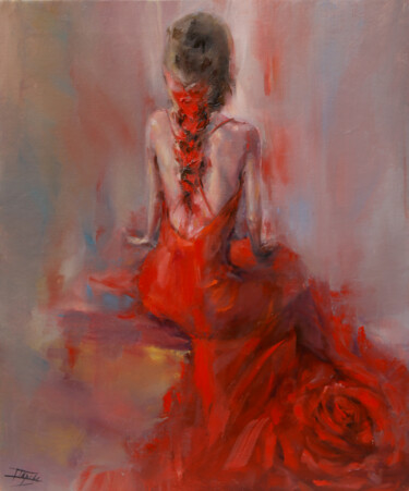 Painting titled "Pasion en mi propio…" by Isabel Tapias, Original Artwork, Oil