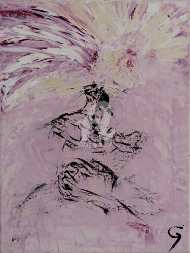 Peinture intitulée ""L'Ange"" par Isabel Vallat, Œuvre d'art originale, Acrylique
