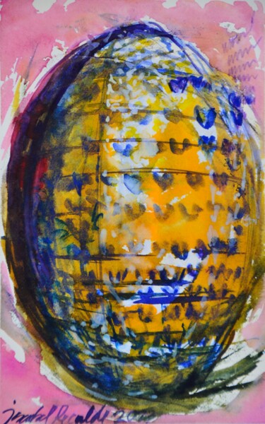 Pittura intitolato "Non conventional egg" da Isabel Zuniga Recalde, Opera d'arte originale, Acquarello