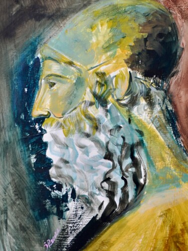 Pintura titulada "Eroe greco" por Isabel Zuniga Recalde, Obra de arte original, Oleo Montado en Bastidor de camilla de madera