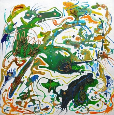 Картина под названием "Rainforest" - Isabel Hermano, Подлинное произведение искусства, Масло