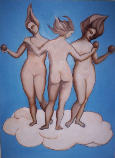 Painting titled "le tre grazie" by Isabella Cervia, Original Artwork