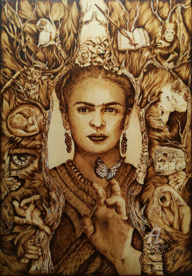 Desenho intitulada ""Chàos" di Frida Ka…" por Isabella Maria B - Isamarbuc, Obras de arte originais, Gravação