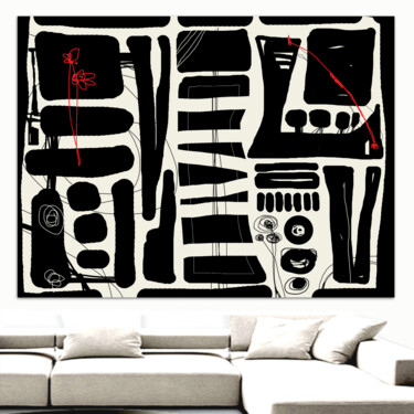 Painting titled "Black and White" by Isabella Uguagliati, Original Artwork, Acrylic Mounted on Wood Stretcher frame